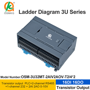 Oshangming 16 dijital giriş 16 transistör çıkışı PLC 8 darbe Servo step Motor için RS485 RS232 ile Analog Modbus Rtu