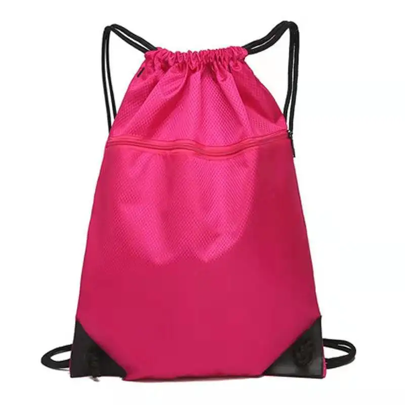 Bolsas de mochila con cordón Negro a granel Cinch Sack Gym Christmas String Bags Bolsas deportivas lavables a máquina