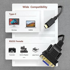 Usb-c至串行适配器6英尺RS232 DB9母转换器电缆FTDI FT232RL USB Type-C