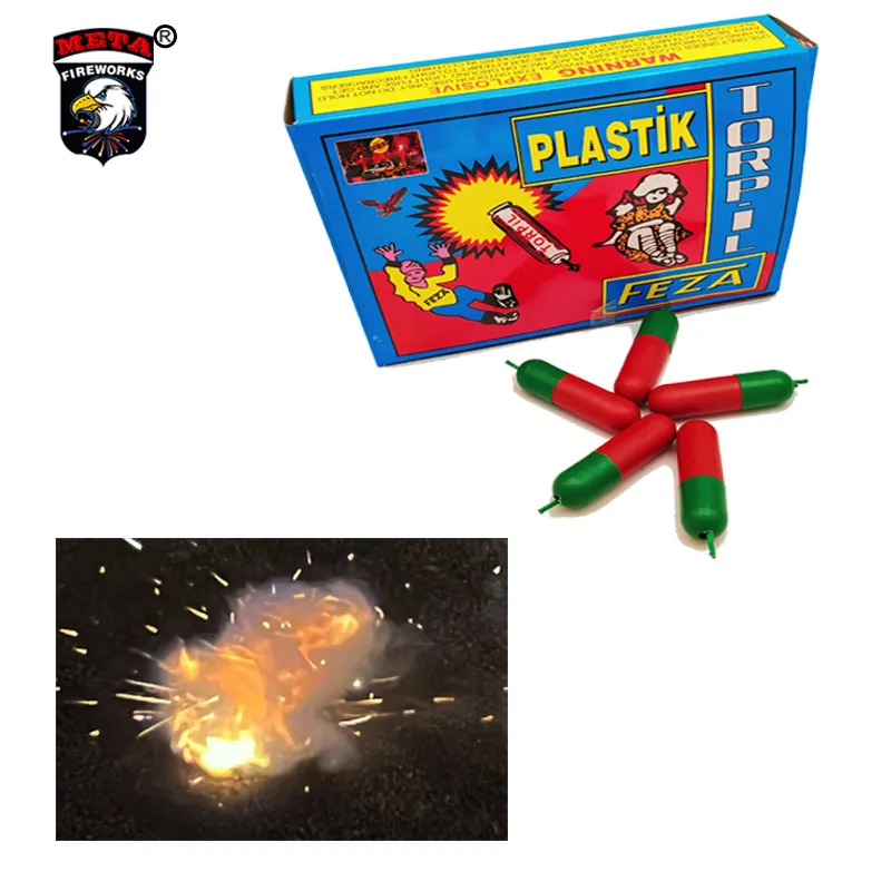 Vendita calda fabbrica popolare forte bomba svasatura giocattolo divertente petardi tubo di plastica colorato fuochi d'artificio plastica feza tropil Feuerwerk