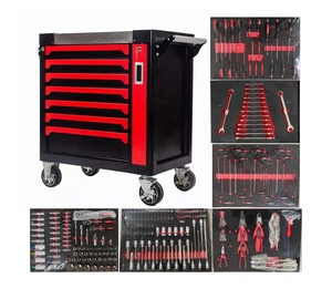 258件套重型金属钢7抽屉工具箱/箱/推车可定制工作台，用于存储车间使用原始设备制造商支持 - Product Image 5
