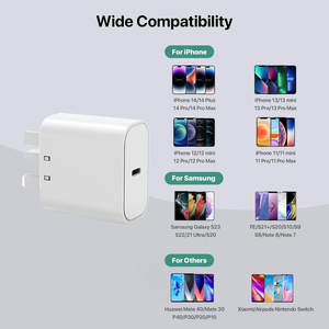 Mac for Apple iPhone用工場オリジナルPD充電器20W USB C EU米国英国プラグ携帯電話ウォールアダプターPD 3.0 0.5A - Product Image 4