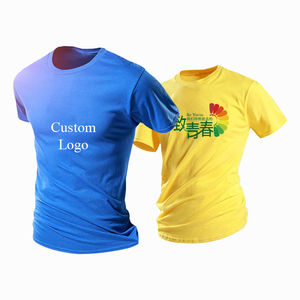 Toptan özel baskılı boy % erkek tişört pamuk Polyester o-boyun tığ işi tasarım çalışan iş için gündelik giyim Logo