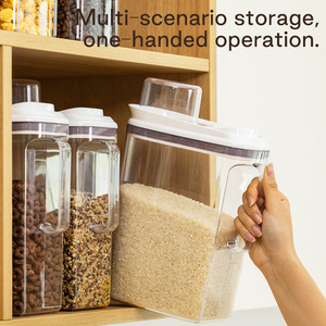 Kotak Penyimpanan Makanan Plastik Kedap Udara ANYA, Dispenser Sereal, Wadah Beras, Organizer Laci Dapur, Dengan Gelas 3.5L - Product Image 2