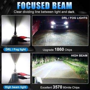 H15 orijinal yüksek güç 120W 40000LM oto aydınlatma sistemleri H15 Led far lambaları Ford DRL sis lambası için - Product Image 5