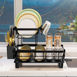 High Quality Two-Tiered Metal Dish Rack Standing <strong>Type</strong> with <strong>Excellent</strong> for Cleaning Tool &amp; Storage Direct From Factory - Product Image 4