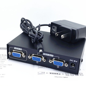 <strong>VGA</strong> <strong>Splitter</strong> <strong>1</strong> in <strong>2</strong> Out Video Distribution Box Signal Copy with Power Adapter 200MHz Bandwidth High Resolution up to 2048x1536 - Product Image 4