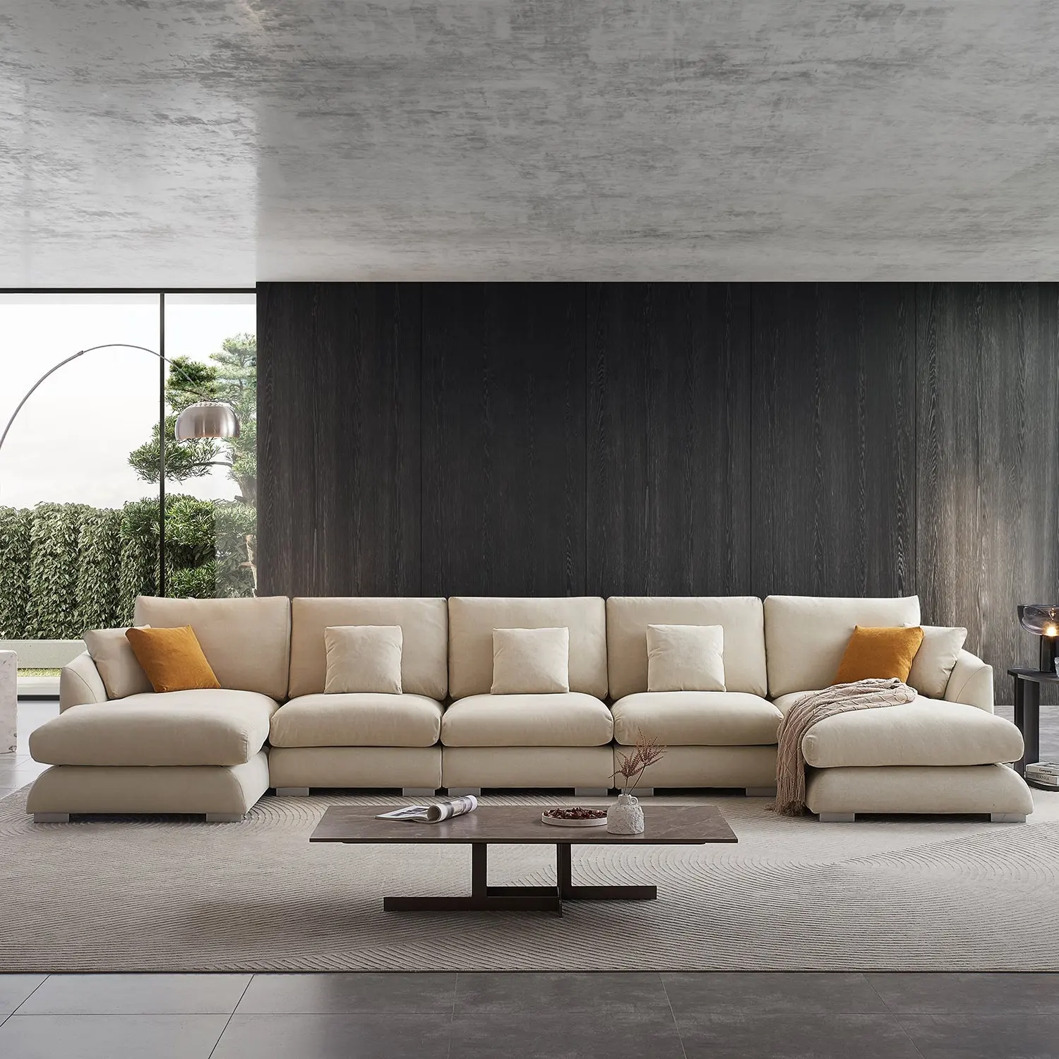 Italienisches Design Möbel U-Form Couch Wohnzimmer Ecke Sofas Stoff Modular Sectional Chaise Sofa