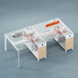 Modern Design Executive Wooden Office Workstation Durable Rectangle Desk and Drawer Set with <strong>Computer</strong> Partition - Product Image 5