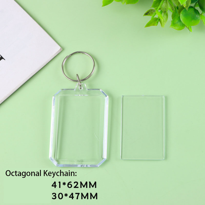 Porte-clés octogonal transparent
