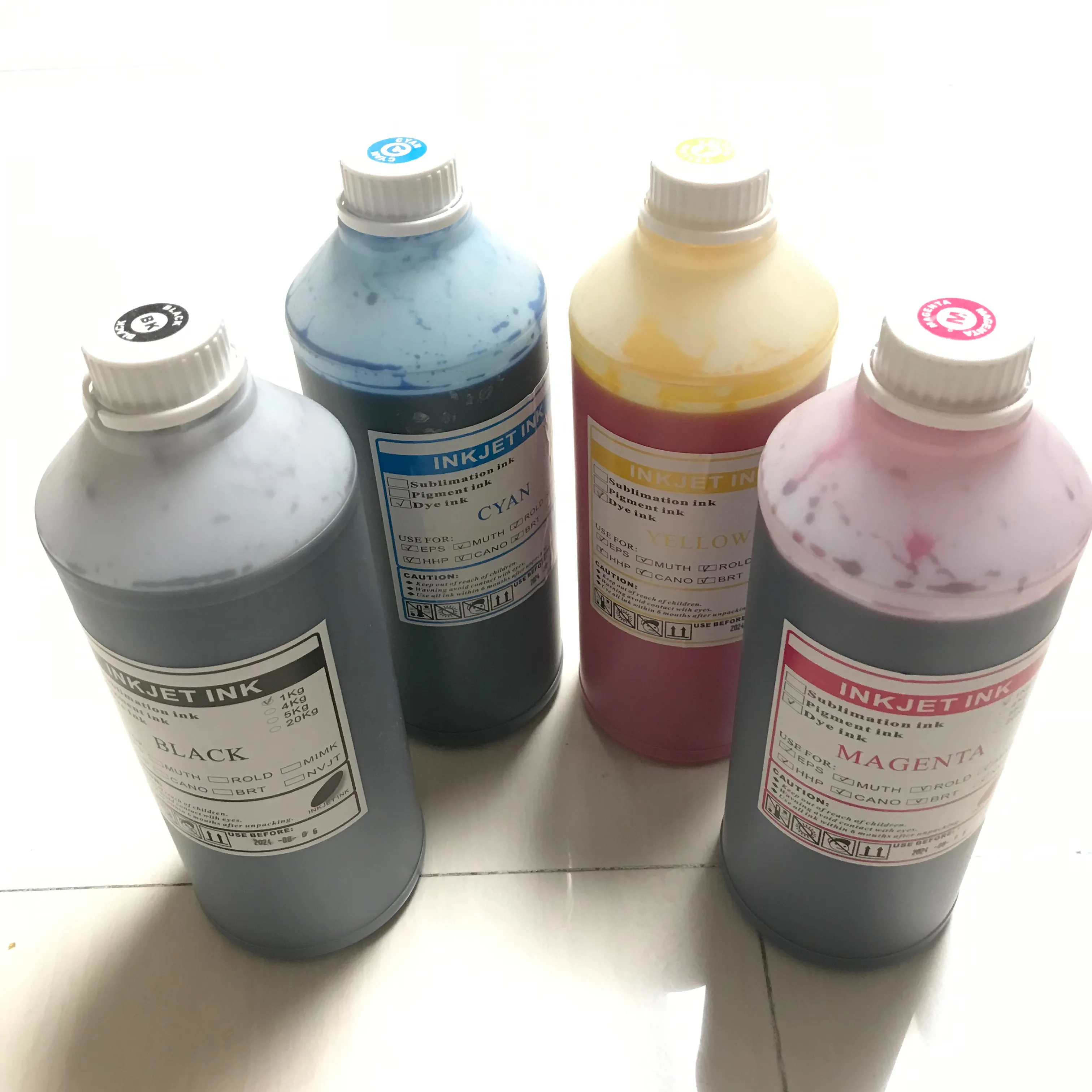 Venda direta de fábrica, recarga de garrafa de 1 litro, tinta de tinta a granel compatível com epson canon hp brother, impressora a jato de tinta 1000ml