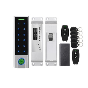 Lector de tarjetas RFID de tarjeta EM de 125Khz, cerradura de puerta inalámbrica biométrica con huella dactilar, transmisor remoto de 433MHz, llaveros, Control de acceso inteligente