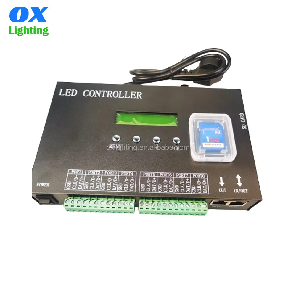 H807sa H803tv H803tc Led Controller 8X1024 8 Poorten 8192 Pixel Spi Dmx Artnet Console Digitale Dmx512 Rgb Ic Led Strip Controller