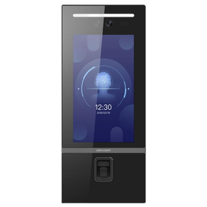 DS-KD9613-FE6 per videocitofono con schermo LCD colorato da 10 pollici con controllo di accesso biometrico di riconoscimento facciale dell'impronta digitale - Product Image 1