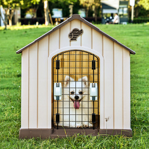 OEM/ODM büyük Pet köpek evi katı desen açık köpek kulübesi su geçirmez plastik köpek evi - Product Image 3