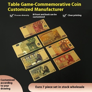 Bán Buôn Hai Mặt Lá Vàng Pet Euro Kỷ Niệm Tiền Giấy 7-Mảnh Thiết Lập của Euro Kỷ Niệm Tiền Xu Đảng Mới lạ - Product Image 3