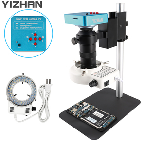 YIZHAN 130X Microscopio monocular 130X Lente de montaje en C Luz LED para soldadura de PCB Reparación de computadoras de teléfonos móviles - Product Image 1