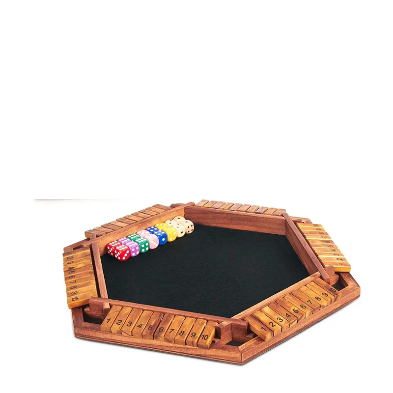 Jeu de dés de Table en bois avec 16 règles de fermeture de la boîte, coffret cadeau, 1-6 joueurs améliorés