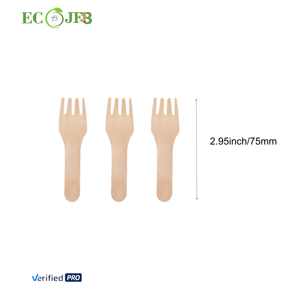 2.95inch/75mm wooden spork