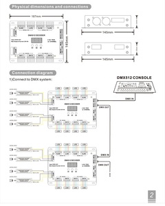 32 Kanal 96A RGBW DMX 512 LED Decoder Controller LED Dimmer DC5-24V RGBW RGB LED Licht 72A DMX Decoder
