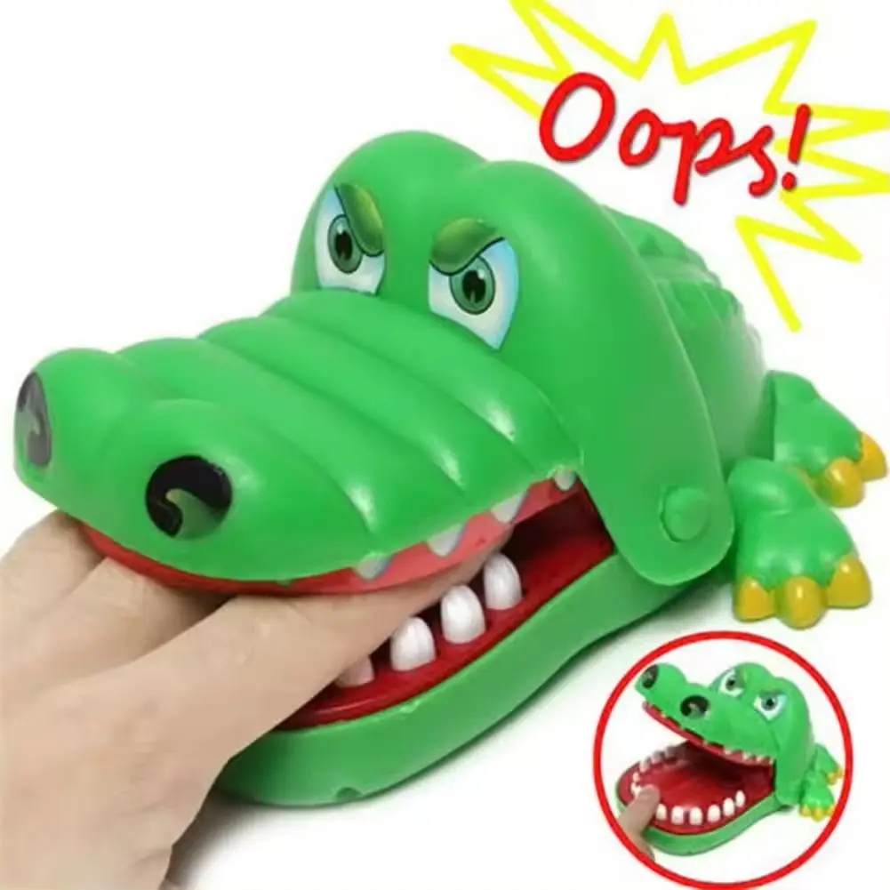 Juego de juguetes de dientes de cocodrilo para niños, juegos de dedos de morder de cocodrilo, divertido juego de dientes de cocodrilo, caja colorida Unisex o bolsa Opp