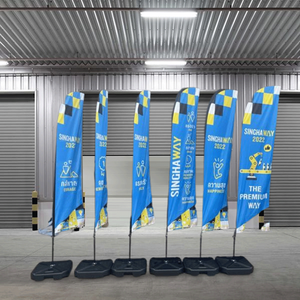 उच्च गुणवत्ता वाले आउटडोर वाणिज्यिक विज्ञापन कस्टम आकार पंख झंडे, कई आधार समुद्र तट झंडे के साथ - Product Image 3