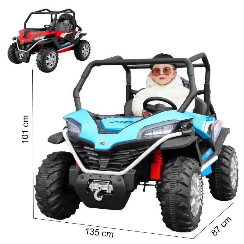 Samtoy-Coche de juguete eléctrico para niños, vehículo deportivo de 12V, 4x4, 2 asientos grandes, para conducir
