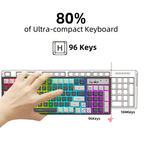 L900 Home Gamer Desk Top PC Teclado Inalámbrico 2,4G Bluetooth-Compatible Teclado de membrana para juegos de computadora para Notebook Laptop - Product Image 3