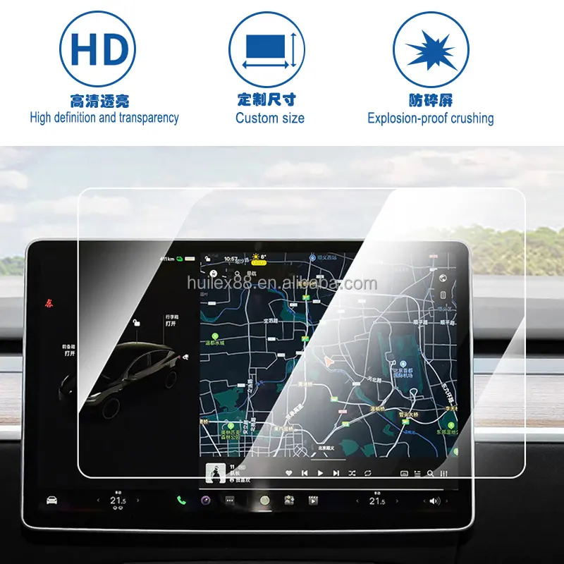 자동차 대시 보드 터치 스크린 강화 유리 보호 필름 Tesla 모델 S 3 X Y GPS 필름 용 자동차 내비게이션 프로텍터