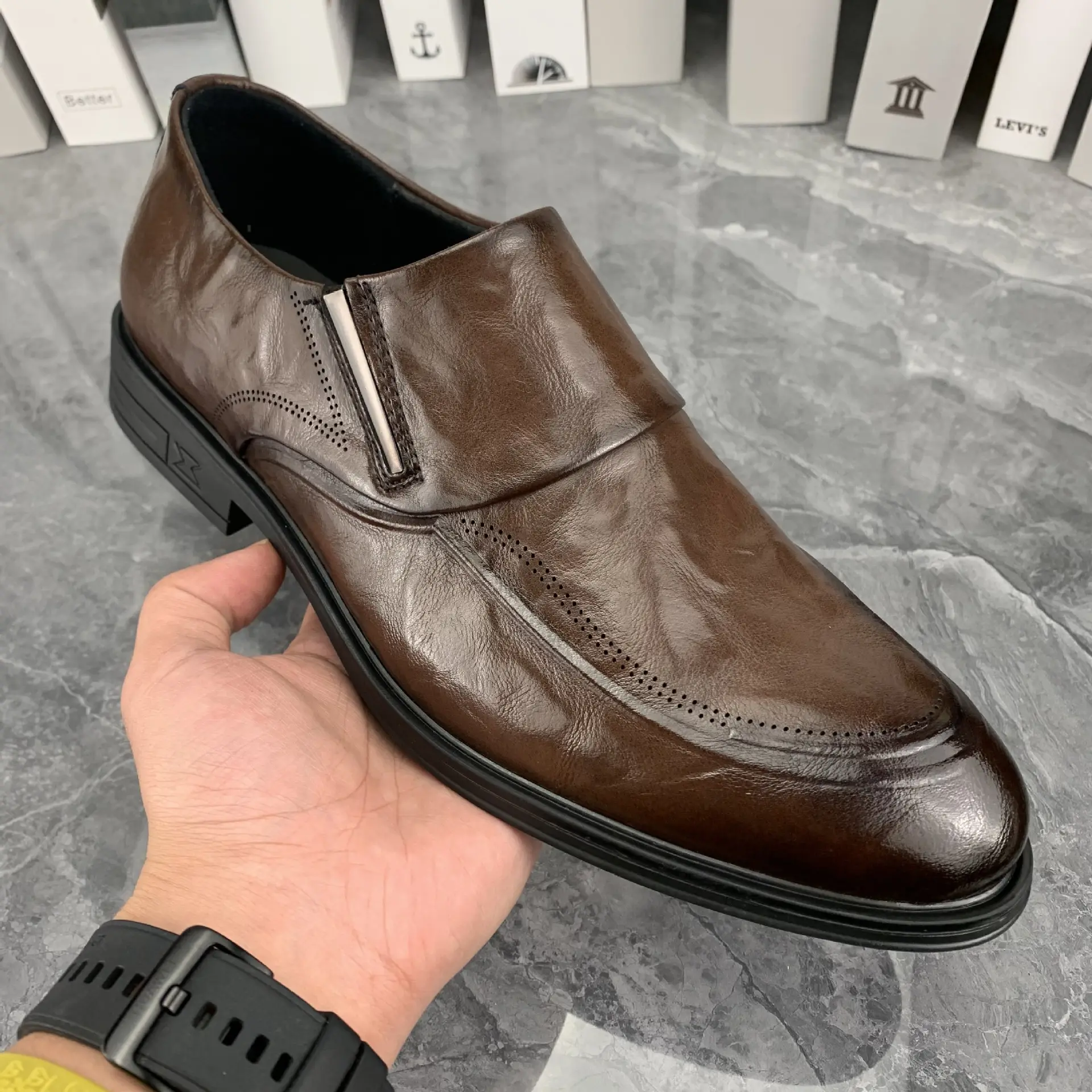 PDEP pelle bovina casual suola morbida l scarpe in pelle scarpe eleganti per uomo business casual mocassino da uomo.