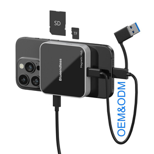 磁性铝8合1 USB C型多功能至高清高清电视USB 3.2 PD 100W读卡器3.5毫米音频插孔适配器集线器 - Product Image 1