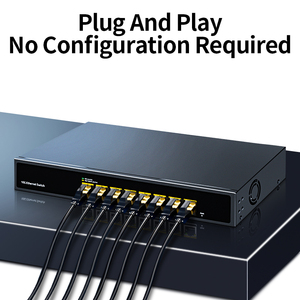 10GbE מתג, 8x10G RJ45 base-t יציאת 160G רוחב פס, תקע ולשחק לא מנוהל 10G רשת מתג