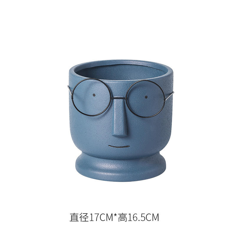 Ak067 Grandes lunettes bleues