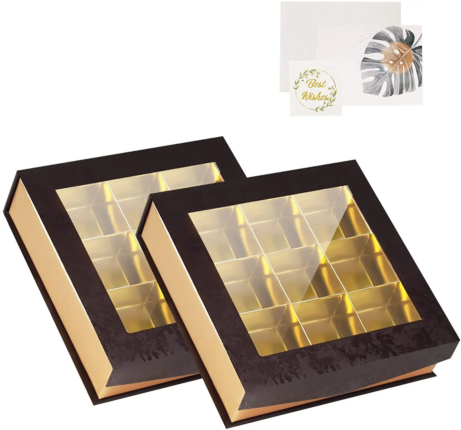 Impresión personalizada bombón tapa plegable cartón rígido divisor de papel cajas de chocolate para el embalaje