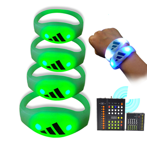 LINLI RFID DMX Control remoto Resplandor LED Pulseras iluminadas Brazo intermitente Muñequeras para Festival de música Juegos de fútbol - Product Image 1