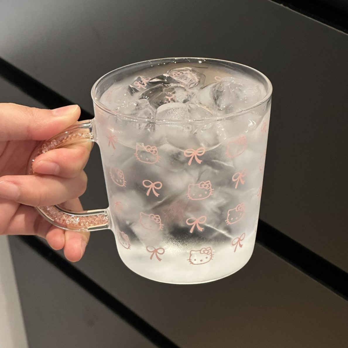 Clear Hello Kitty with diamond-studded