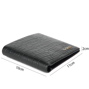 Logotipo personalizado de fábrica Cocodrilo Cuero genuino RFID Bloqueo Personalizar 3 Fold Hombres Tarjetero Cartera - Product Image 6