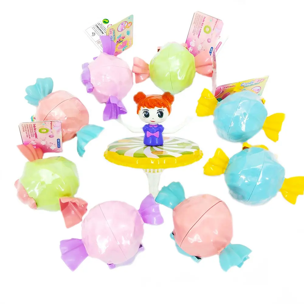 新しい人気のプロモーションギフトカラフルなプラスチック教育子供甘い回転トップダンス女の子ジャイロキャンディー子供のためのおもちゃ
