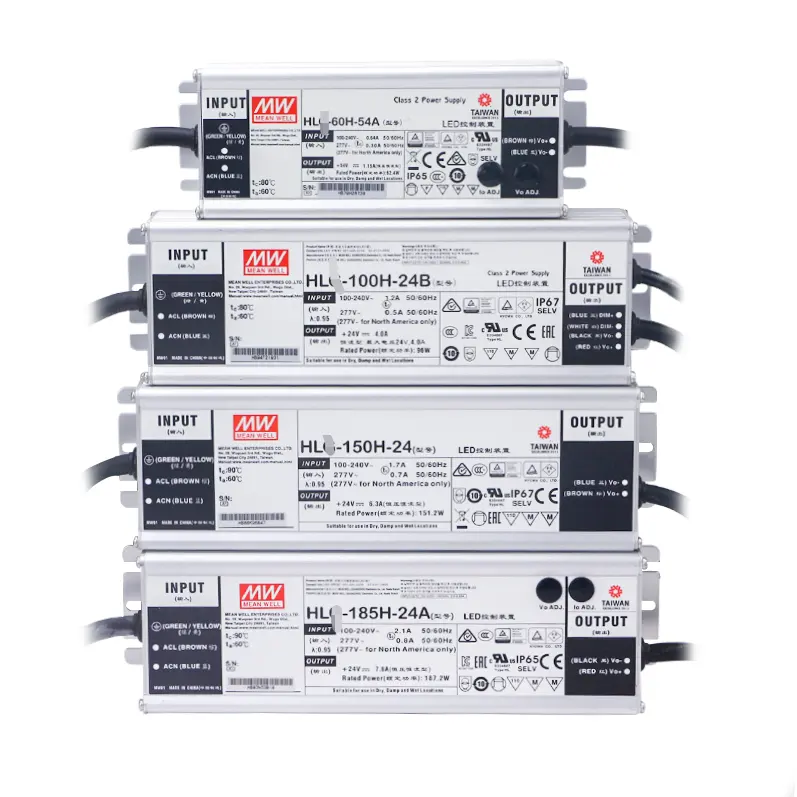 MEAN WELL HLG-240 50w 100w 150w 200w 240wLEDドライバースイッチング電源12v 24v 48v 300ma 600ma700ma調光可能LEDドライバー