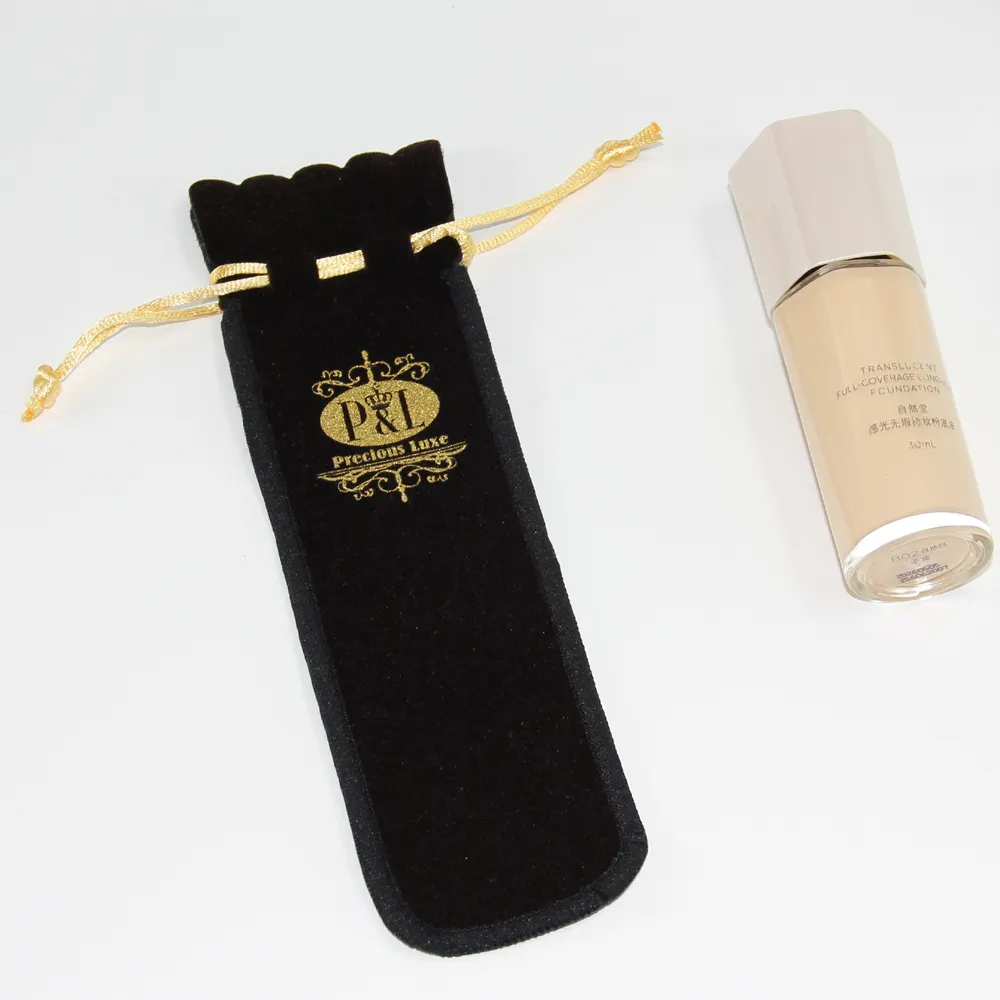 Высокое качество на заказ логотип напечатан подарок бархат полиэстер веревка мешок для косметики ювелирные изделия