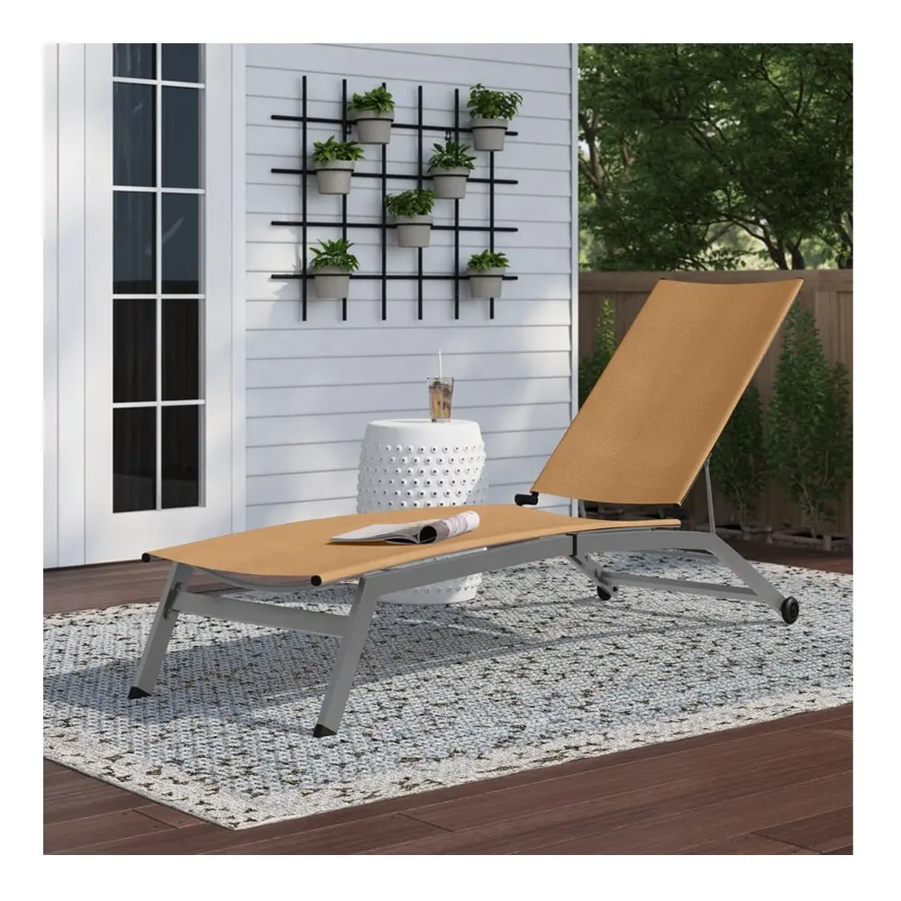 Life Art Modern Leisure Textillenes Stalen Metalen Outdoor Chaise Lounge Fauteuil Ligstoelen Zwembad Stoel