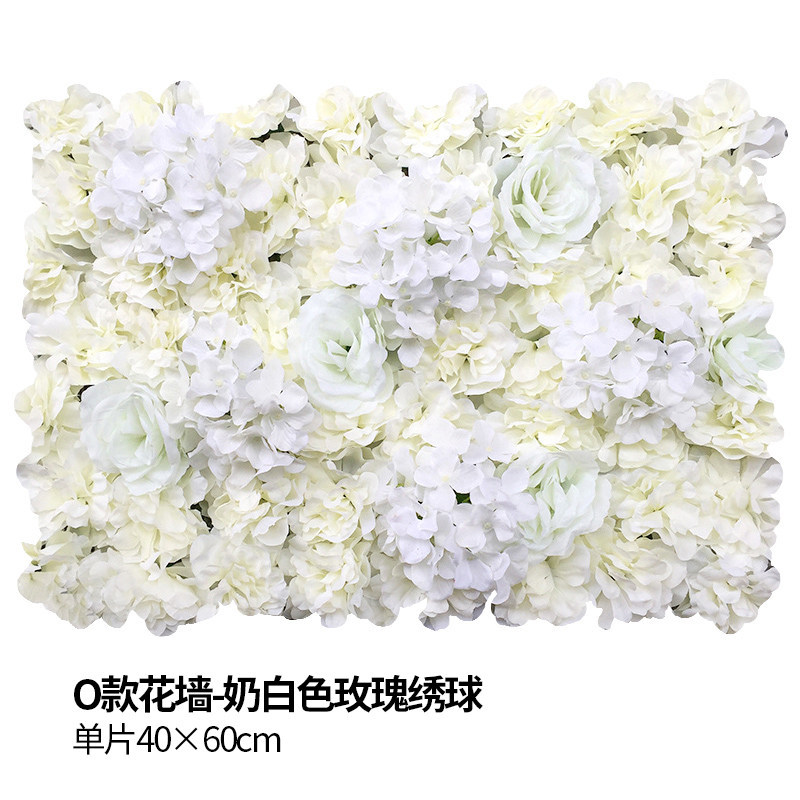O flower wall-milk white rose hydrangea