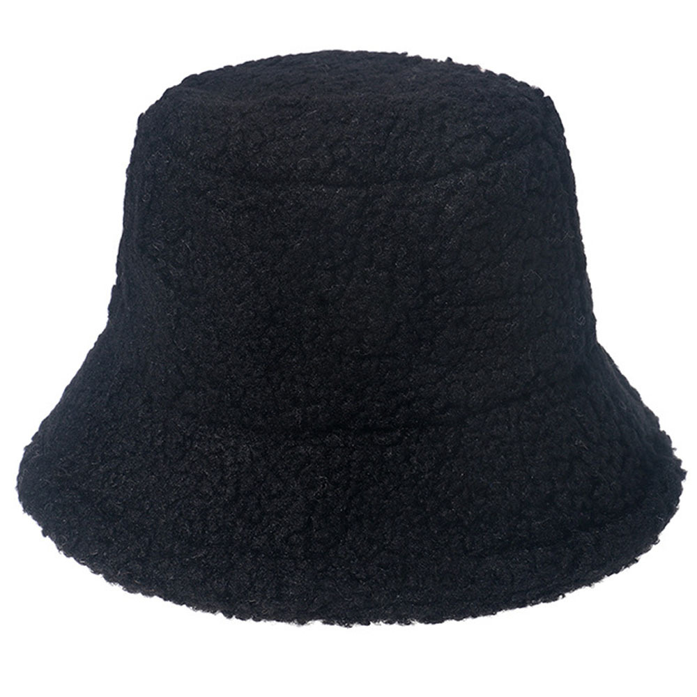 Cappello da secchiello in pile di orsacchiotto di lana di agnello 7