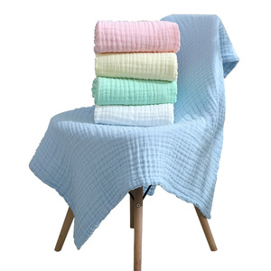 Düz renk 220 gragraadet yumuşak 6 katmanlar stok yenidoğan % 100% pamuk gazlı bez Muslin baskılı Set Wrap bebek kundak battaniyeleri - Product Image 1