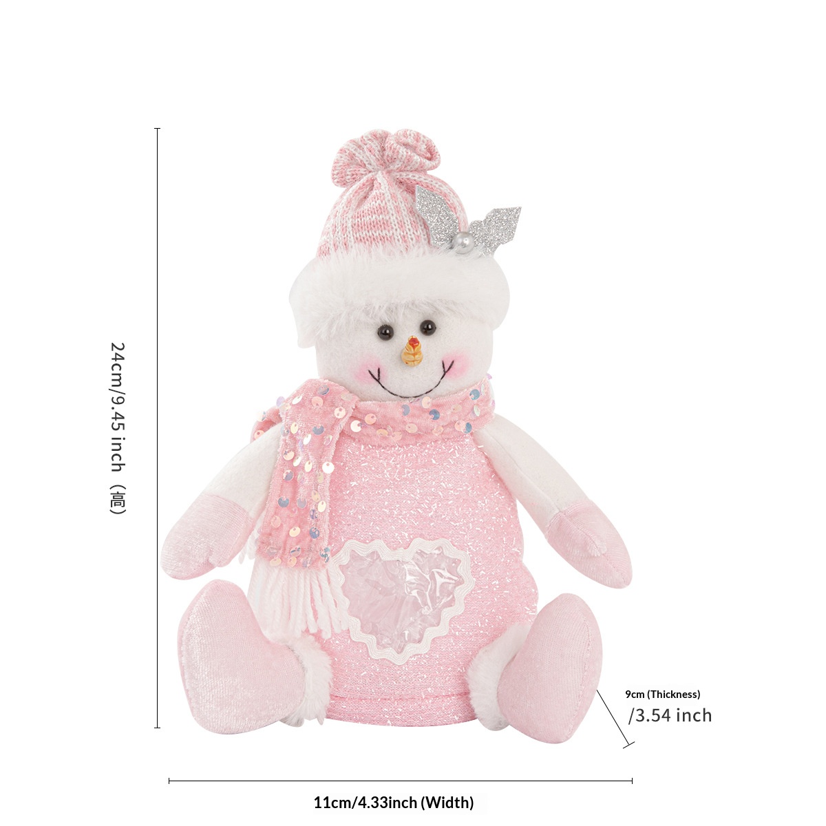 Sac Pomme Amour Rose Bonhomme de Neige