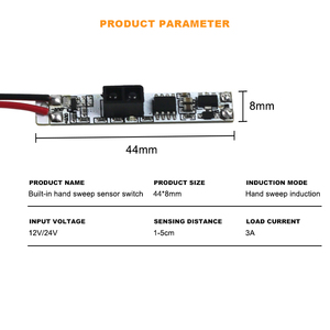 DC12V/24V 3A 8mm Smart <strong>Built</strong>-<strong>in</strong> cabinet wardrobe Led Light Infrared Hand Sweep Wave <strong>Sensor</strong> Switch led dimmer <strong>module</strong> PCB Board - Product Image 2