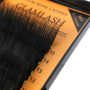 GLAMLASH OEM 16 แถวต่อขนตาขนตา faux mink เคลือบฉลากส่วนตัวถาดผสมปริมาณขนตา L โค้งแต่ละใบ - Product Image 5
