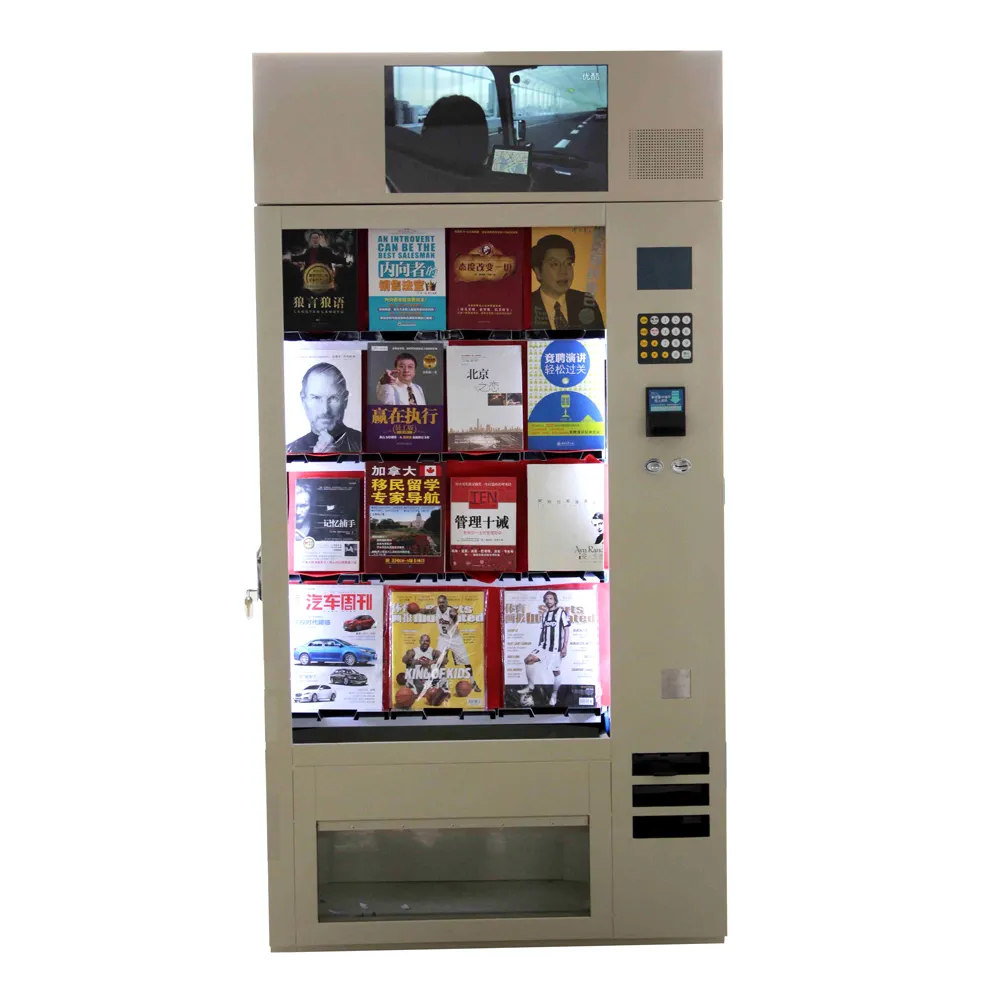 Cheap cost and high quality books vending machine magazine shape sell big size product vending machine