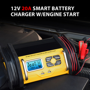 プロフェッショナル12V鉛蓄電池充電器2A/5A/10A/20A自動バッテリー充電器3ステージ自動バッテリー充電器2 XUSB電気