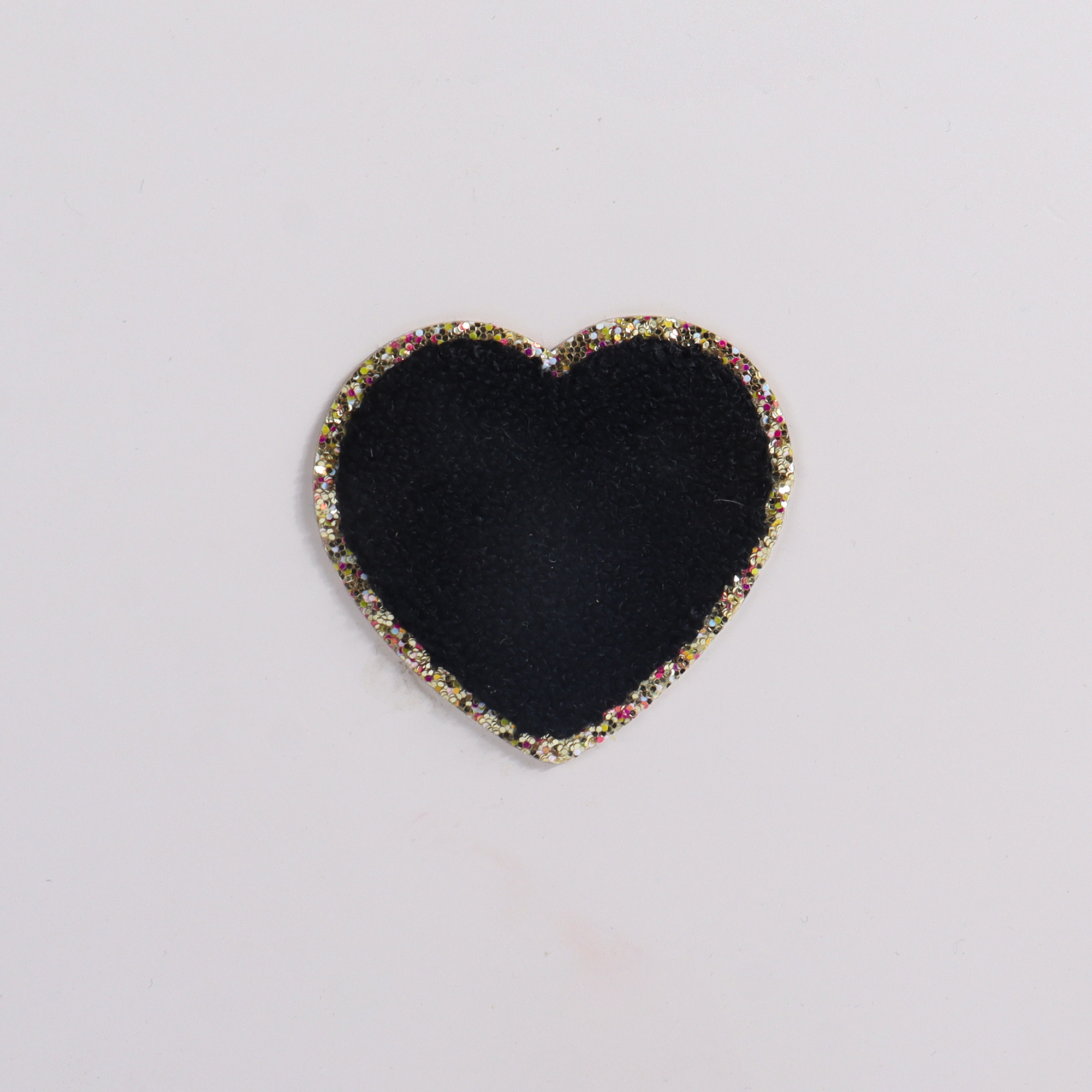 2pcs Large heart patch black 7 cm